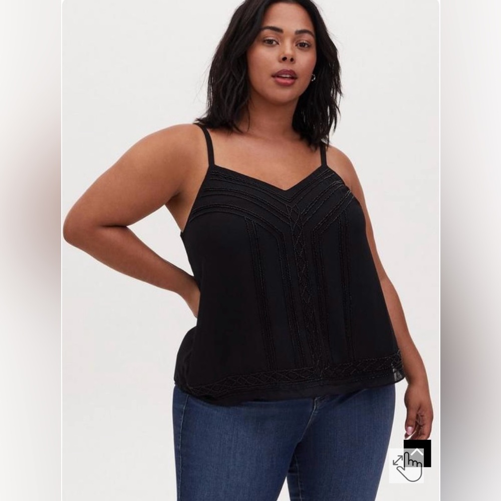 TORRID Sophie Chiffon Beaded Swing Cami